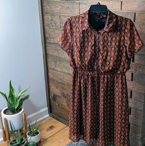 Orange and Navy Dress